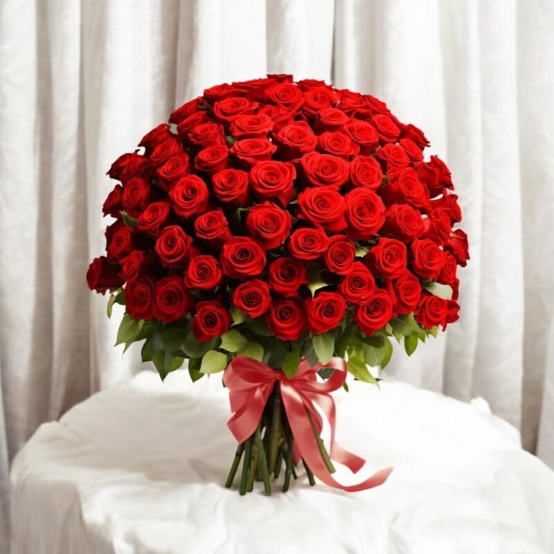 Buquê Elegante de 50 Rosas Vermelhas